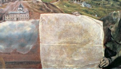 View and Map of the Town of Toledo (detail) by El Greco